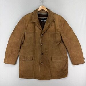 Vintage Montgomery Ward Jacket Mens 48 Brown Suede Leather with Liner‎ 70s